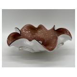 Murano Art Glass Bowl with Amethyst Aventurine