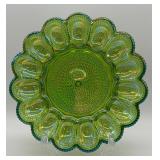 Indiana Glass Iridescent Lime Carnival Egg Tray