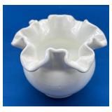 Fenton Milk Glass Double Crimp Vase