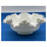 Fenton Spanish Lace Silver Crest Bowl