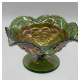 Imperial Glass Cosmos Helios Green Compote