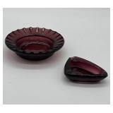 Hazel-Atlas Amethyst Ashtray Set