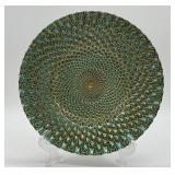9-Inch Glass Plate with Detailed Pattern