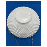 Fenton Milk Glass Hobnail Hanging Bowl