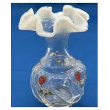 Fenton 'Wild Strawberry' Ruffled Vase