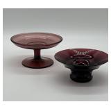 Blenko Compote & Fenton Fairy Lamp Base