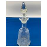 Etched Glass Decanter, Approximately 11' Tall