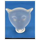 Frosted Glass Viking Owl Figurine, 5 Inches