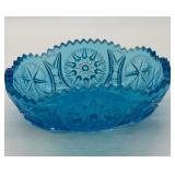 Kanawha Glass Azure Blue Oval Bowl