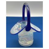 Fenton Art Glass Water Lily Pattern Basket
