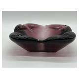 Shoei Glass Square Amethyst Ashtray, 1962-1969