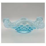 Fenton Blue Opalescent Hobnail Nappy