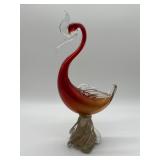 Murano Glass Bird Sculpture, 12 Inches