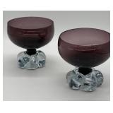 Aseda Glasbruk Amethyst Bowls