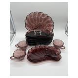 Hazel Atlas Moroccan Amethyst Seashell Set