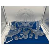 Pressed and Etched Clear Glass Items