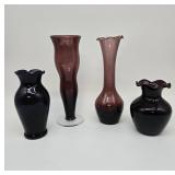 Purple and Amethyst Glass Vases