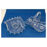 Indiana Glass Basket and Heisey Bon Bon Dish