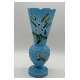 Victorian Bristol Hand-Painted Vase