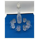 Federal Glass Cordial Decanter Set