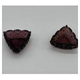 Amethyst Fenton Glass L.G. Wright Salt Cellars