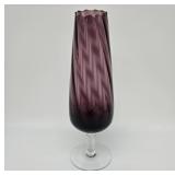 Empoli Wrythen Purple Art Glass Vase