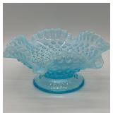 Fenton Ruffled Hobnail Pedestal Bowl