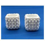 Fenton Hobnail Milk Glass Table Lighters