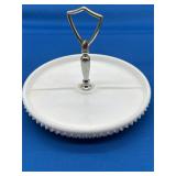 Fenton Milk Glass Hobnail Divided Tray
