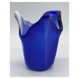 Enesco Mid-Century Modern Cobalt Handkerchief Vase