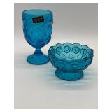 Moon and Star Colonial Blue Glass Set