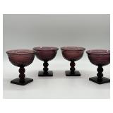4 Amethyst Imperial Glass Sherbet Glasses