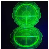 Green Depression Glass Plates