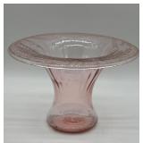 Lancaster Glass Pink Hat Rim Vase