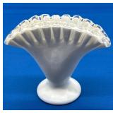 Fenton Art Glass Silver Crest Milk Glass Vase