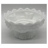 Fenton Hobnail Milk Glass Candle Bowl