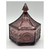 Tiara Indiana Glass Amethyst Lidded Candy Dish