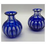 Cobalt Blue Squat Melon Vases
