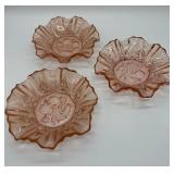 Federal Glass Pioneer Pattern Crimped Bowls