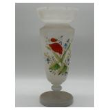 Victorian Bristol Glass Vase, Hand-Painted