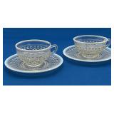 Anchor Hocking Moonstone Cups and Saucers Set