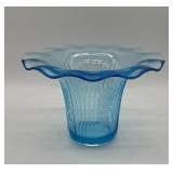 Hocking Glass Company Ice Blue Sweet Pea Vase