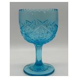 Viking Glass Hobstar Ice Blue Compote