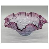 Fenton Jacqueline Art Glass Bowl in Mulberry