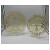 Federal Glass Amber Divided Grill Plates