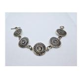 Sterling Silver 925 Mayan Link Bracelet