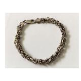 Sterling Silver 925 Byzantine Link Bracelet Italy