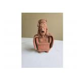 Red Terracotta Figural Pottery Vessel Sculpture