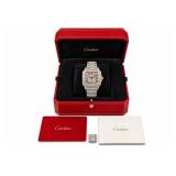 CARTIER Santos 18k Gold 40mm Iced 25ct Diamonds