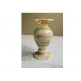Green Banded Onyx Stone Vase Hand Carved Urn